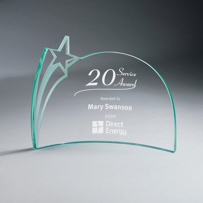 Jade Glass Star Crescent (5"x7"x1/4")