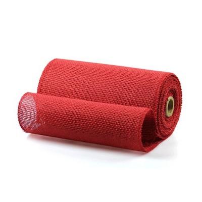 9" Red Jute Burlap Ribbon