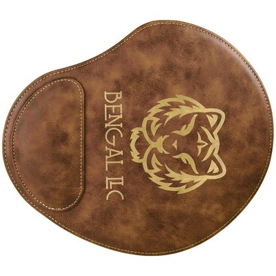 Rustic/Gold Leatherette Mouse Pad (9" x 10.25")