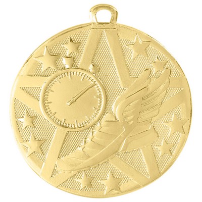 2" Gold Superstar Track Medal