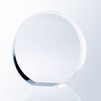 Beveled Circle Optic Crystal Award - Large