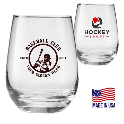 15.25 oz. USA Made Libbey Stemless Glasses W/ Custom Logo