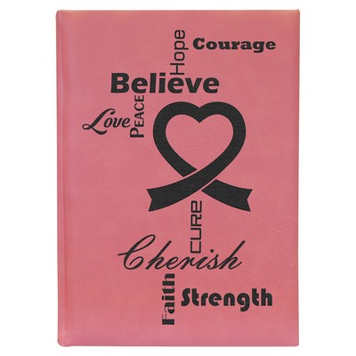 7" x 9 3/4" Pink Leatherette Journal-Lined Paper