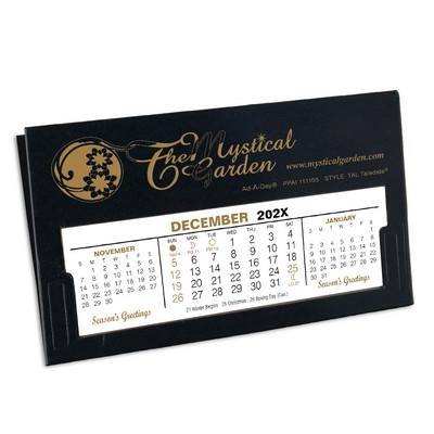 TAL Teledate Refillable Desk Calendar, Black - Special 15% Off thru 7/31/25*
