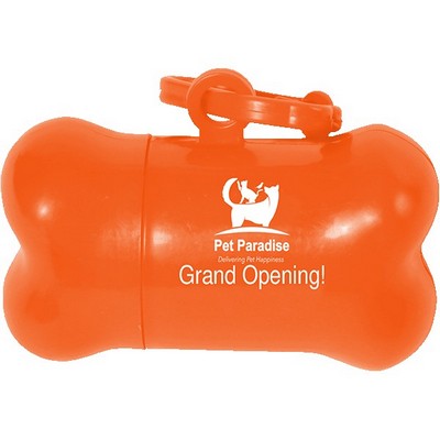 Bone Shaped Pet Waste Bag Dispenser Orange