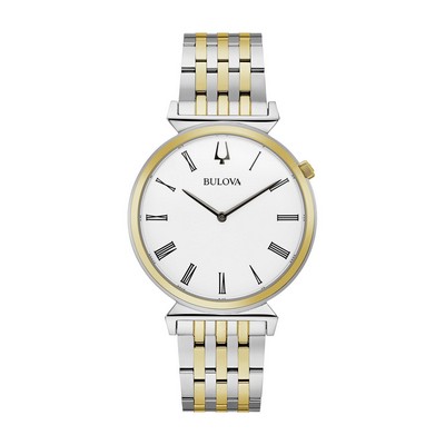 Bulova® Men's Classic Regatte Slim Watch w/Two Tone Bracelet