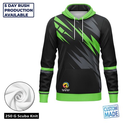 Unisex and Kids' Full Sublimation 250G Lightweight Scuba Knit Hoodie with K