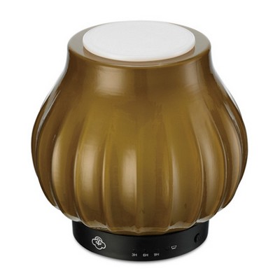 Serene House Loop Amber Glass No-Spill Wax Melt Warmer With Timer, Amber
