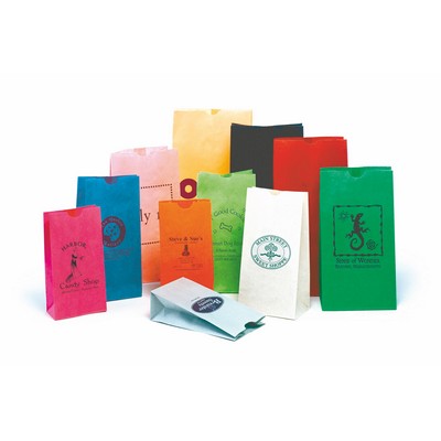 Flat Bottom S.O.S. Colored Paper Bags (4-1/4"x 2-3/8"x 8-1/8")