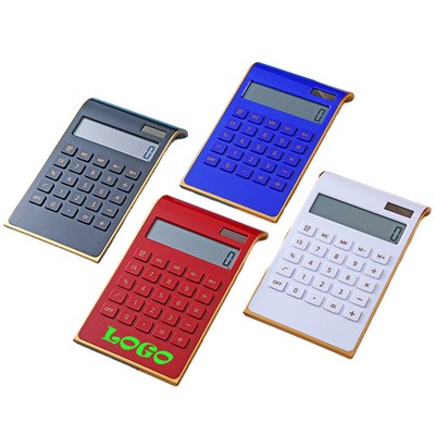 Ultra Thin Gold Frame Solar Dual Power Calculator