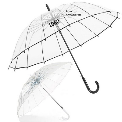 16K Windproof Clear Pvc Umbrella For Outdoor Events