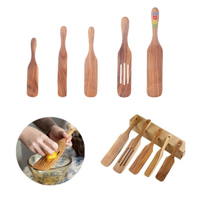 Acacia Wood Kitchen Spurtle Utensil Set – 5-Piece