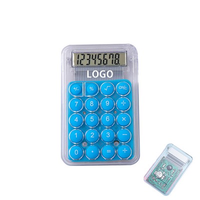 Candy-Colored Mini Transparent Pocket Calculator