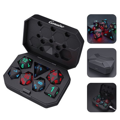 7 Piece Set Rechargeable Glow Dark Dice
