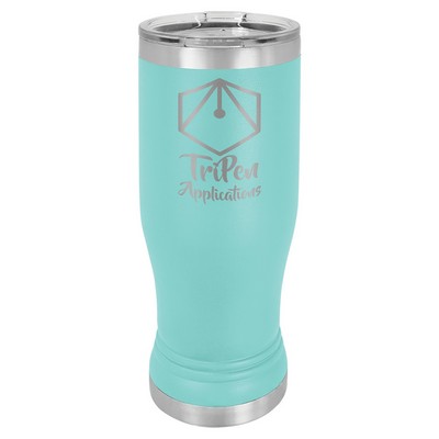 Teal 14 oz. Polar Camel Pilsner with Clear Lid