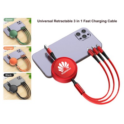 Free Shipping Retractable 3 in 1 USB Cable with Logo Custom