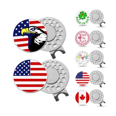 Magnetic Golf Ball Marker with Hat Clip