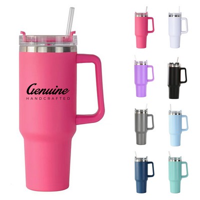 40 oz Triple Layer Insulated Tumbler with Straw