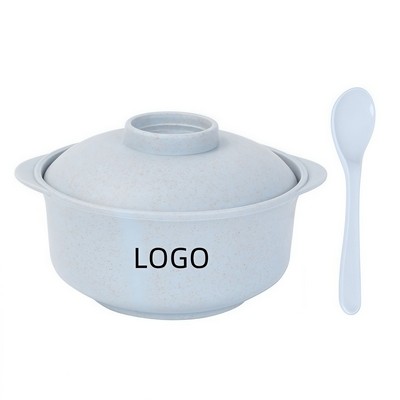 3-Piece Wheat Straw Soup Bowl And Utensil Set