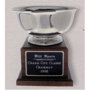 10" Silver Plated Revere Bowl on Walnut Base