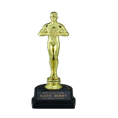 7 ¼" Black & Gold Trophy Base w/Achievement Figure