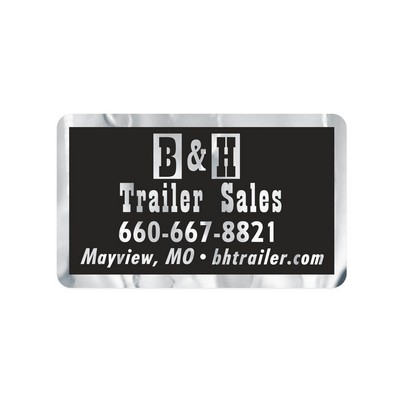 Idento® Identification Decal | Rectangle | 1 1/2" x 2 1/2" | Chrome Poly