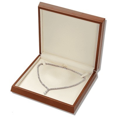 Brown Wood/Leather Necklace Box
