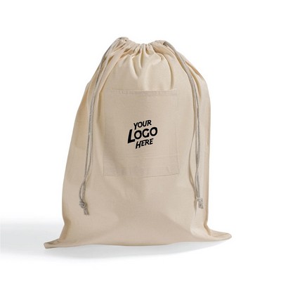 Cotton Small Laundry Bag with front pocket