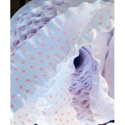 Pink Polka Dot Ruffled Ribbon