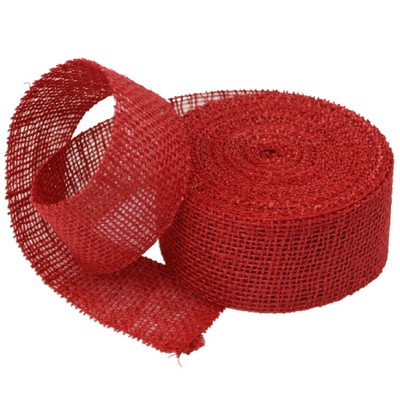 Red Burlap Jute Ribbon