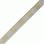 Ivory & White Color Blocked Woven Ribbon