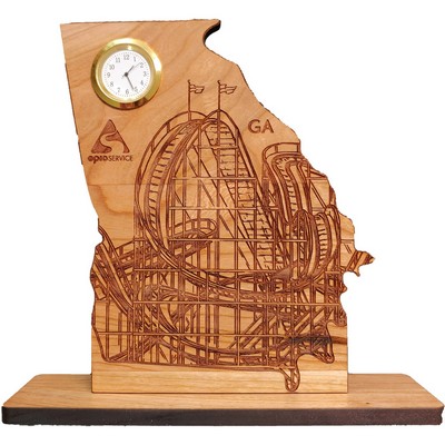 6" x 8" - Georgia Hardwood Desktop Clocks