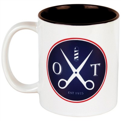 11 oz. White/Black Ceramic Mug