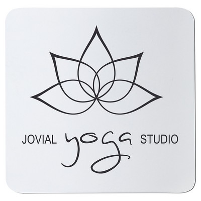 3 3/4" x 3 3/4" Square White/Black Silicone Coaster