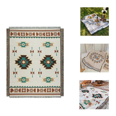Camping Tassel Blanket