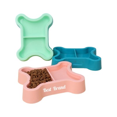 Anti-tip Double Bowl Colorful Pet Food Bowl