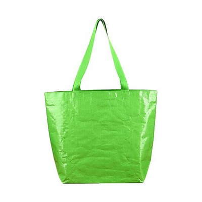 Pure Color Hand Woven Bag Plastic Coated Waterproof Storage Bag