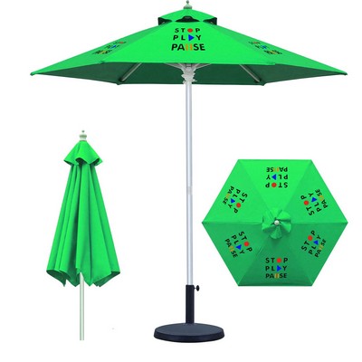 Heavy Duty Market Umbrella w/6 Panel Full Color & Aluminum