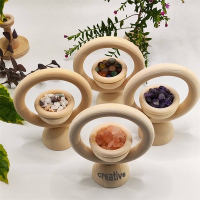 Portable Wooden Essential Oil Diffuser Tumbler w/Aroma Stone