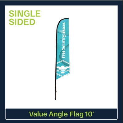 Value 10' Angle Flag - Single Sided Graphic Only
