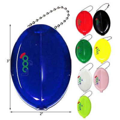 PVC Oval Squeeze Wallet with Keychain