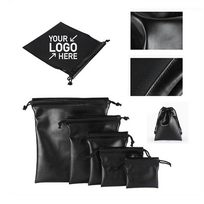 PU Leather Gift Drawstring Bag