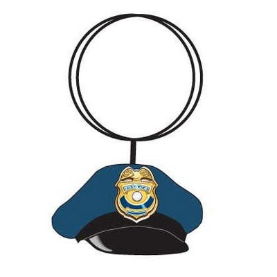 Police Cap Executive Key Chain w/Mirrored Back (12 Square Inch)