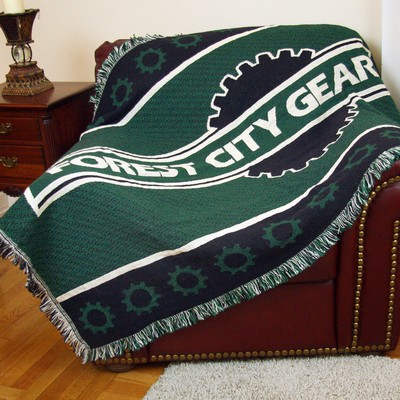 Custom 2.5-Layer CottonWeave™ Throw Blanket, USA-made. Size XL.