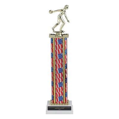 16'' Single Column Stars & Stripes Trophy