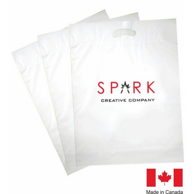 Recycled White Fold Over Die Cut Bag 2C2S (9"x12")