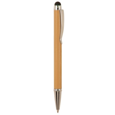 Bamboo with Silver Trim Pen with Stylus