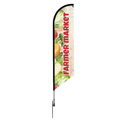 12ft Angled Feather Flag Banner-2 Side Imprint