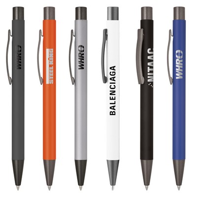 Kelvin-V Soft Touch Ballpoint Pen w/Bold Colored Barrel