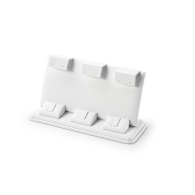 Leatherette 3 Pair Earring/Ring Stand